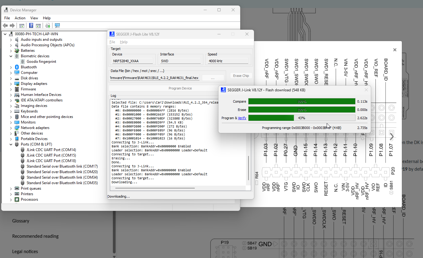 Wiscore RAK4631 don't detect port and don't flash firmware